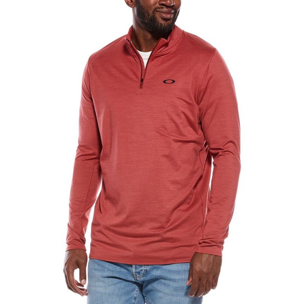 Oakley Mens  Gravity Range 1-4-Zip Pullover, Pink
